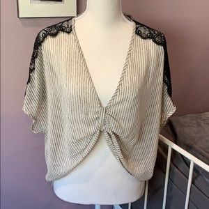 Cream striped blouse